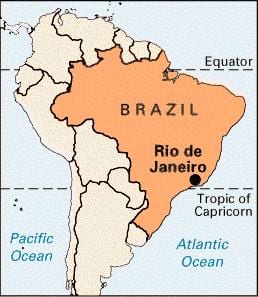 Rio de Janeiro, brazīlijā karte