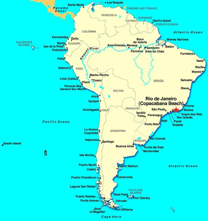 Rio de Janeiro kartes dienvidamerikā