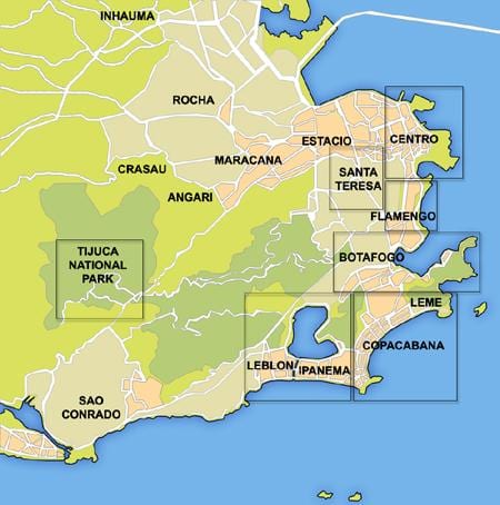 karte Rio apkārtnē