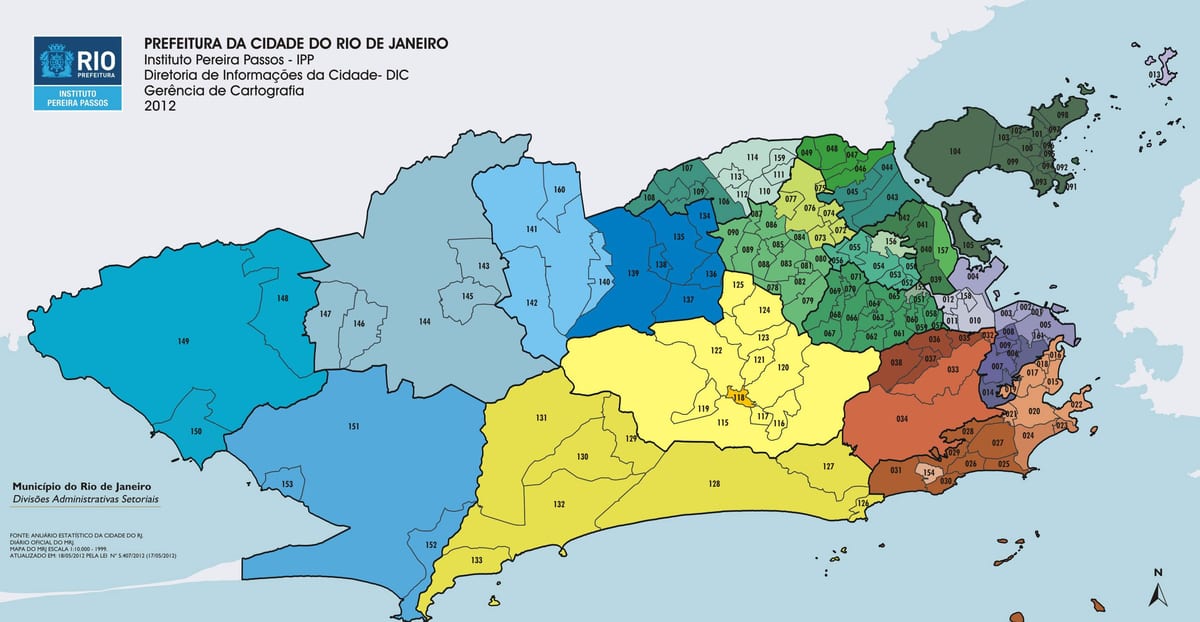 Rio de Janeiro arrondissement karte