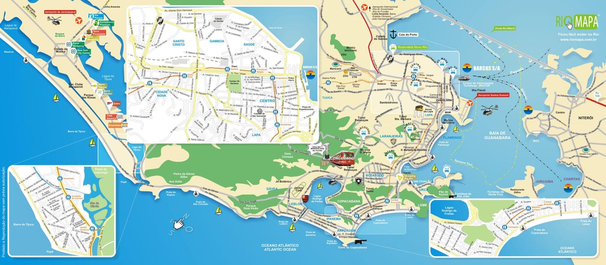 Rio de Janeiro pludmalē karte