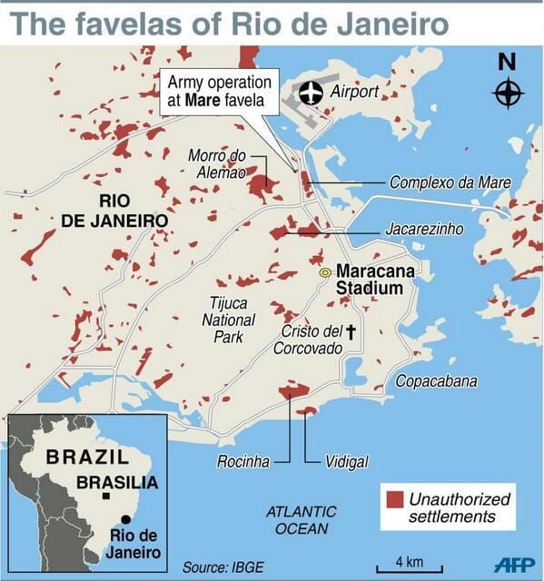 favela kartes Rio de Janeiro