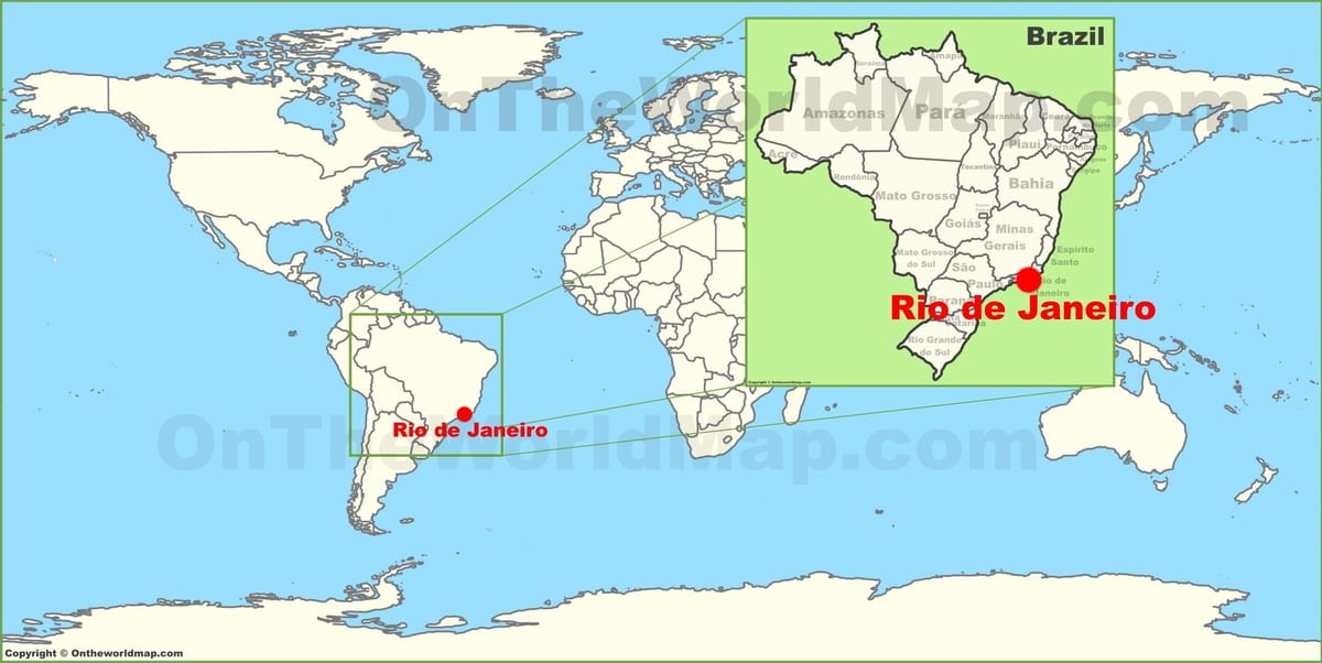 ja ir Rio de Janeiro, kas atrodas uz pasaules kartes