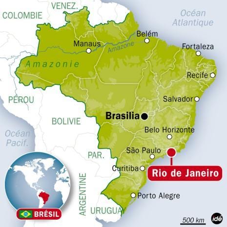 ja ir Rio de Janeiro, brazīlija pasaules kartē