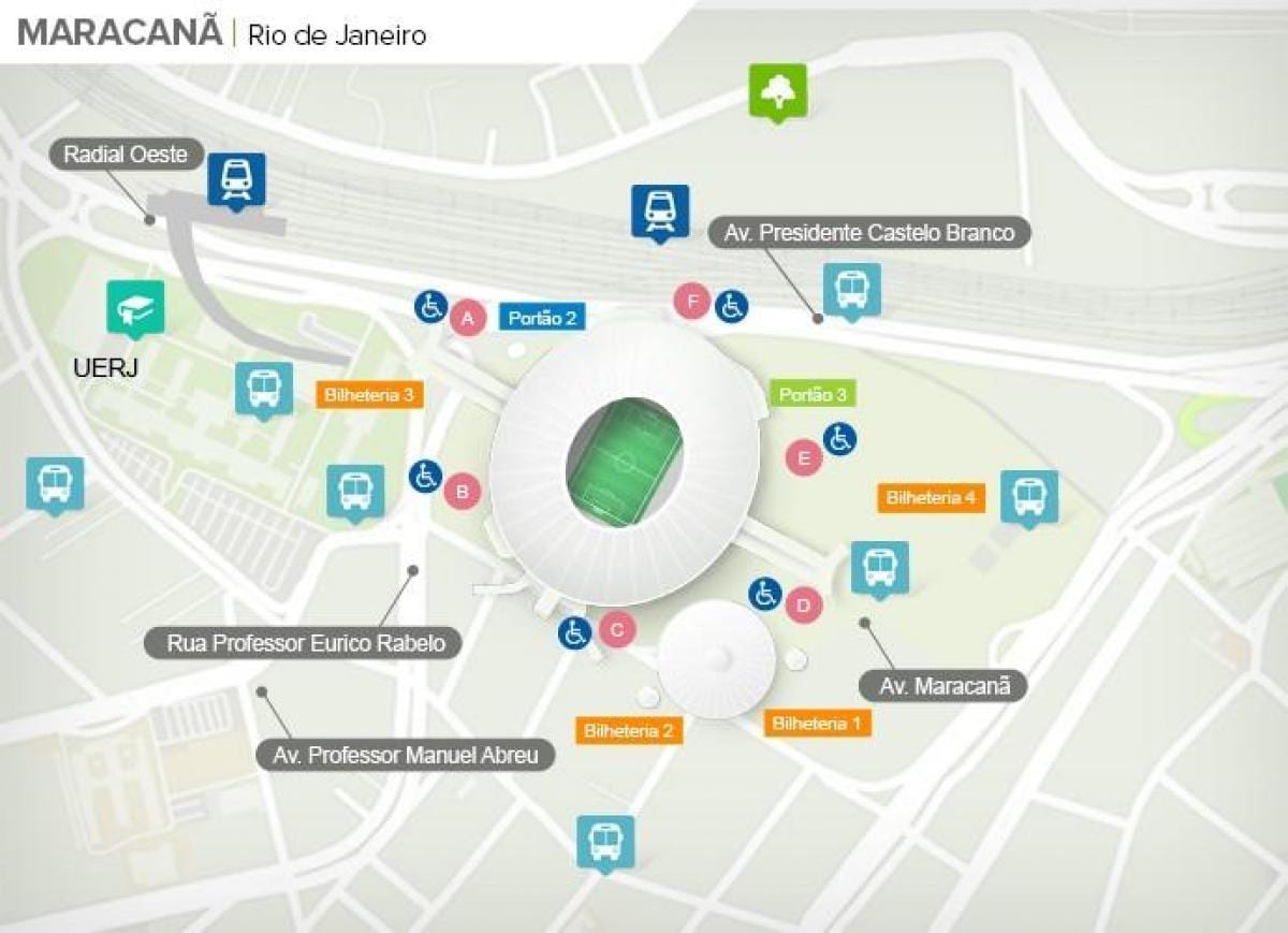 Riodežaneiro stadionā karte
